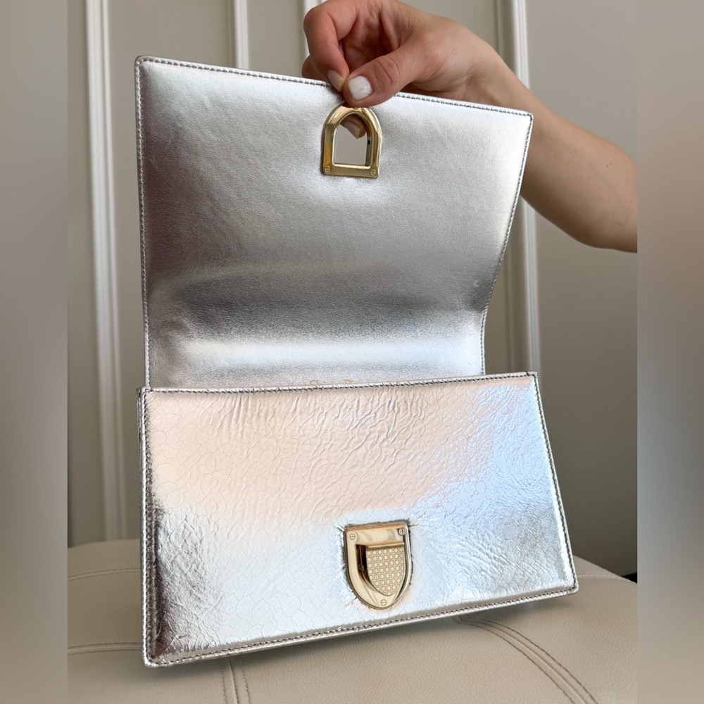 Christian Dior 💎 $3,900 Diorama Medium Metallic Leather Bag with package - Picture 11 of 16